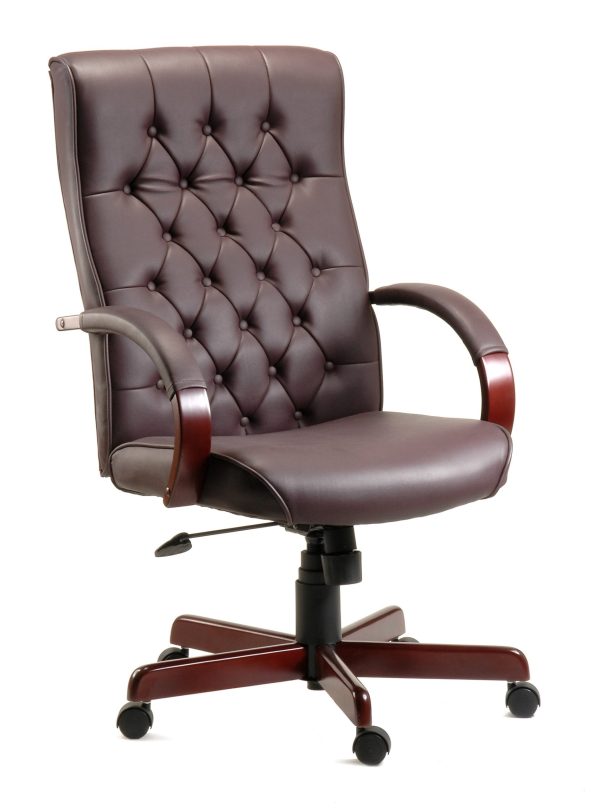 Traditional Leather Office Chair Ely