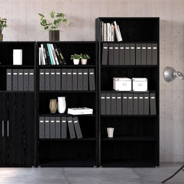 Alexis Office Bookcase Black 4 Shelves - Image 3
