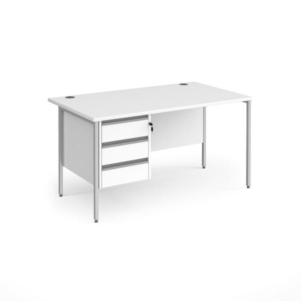 Straight Desk Maine 1400mm x 800mm H Frame With Three Drawers - Image 2
