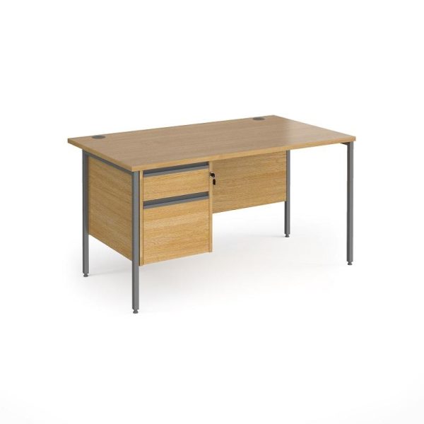 Straight Desk Maine 1400mm x 800mm H Frame With Two Drawers - Image 2