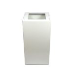 Square white office recycling bin