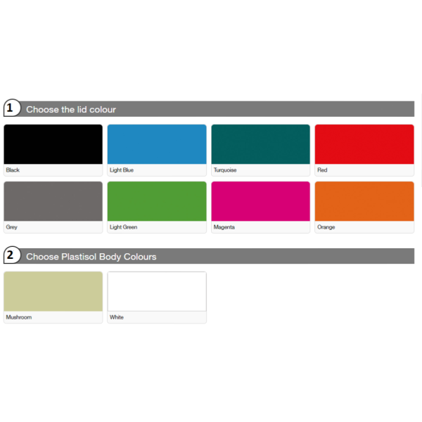 paint sample chart for bin tops