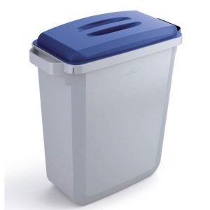 office recycling bin blue top