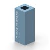 Blue office recycling bin with General Waste White lettering