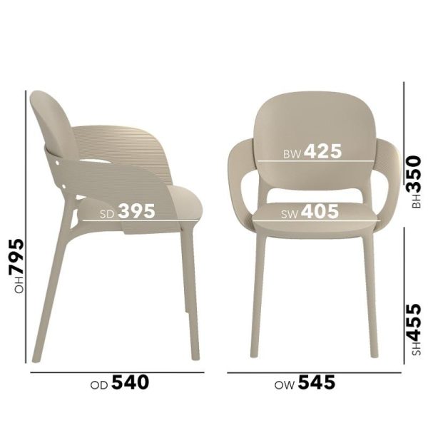 Florence Sustainable Chair With Arms Dove Grey - Image 4