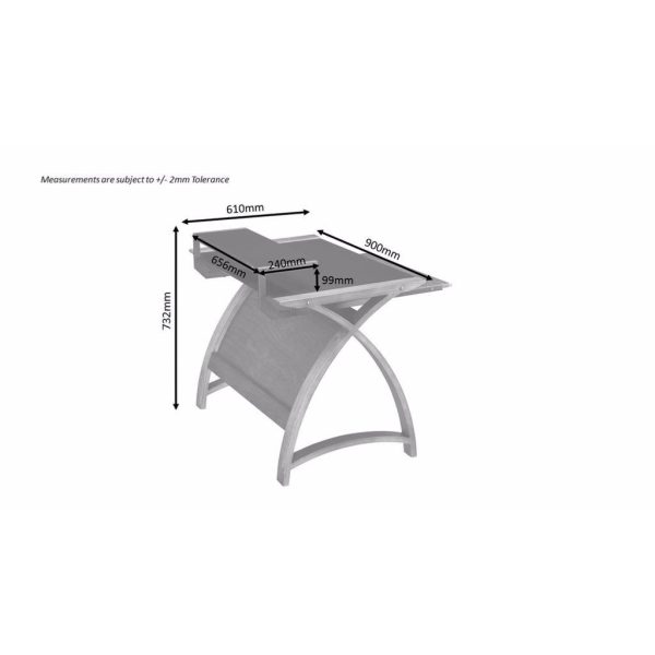 Computer Desk Forme 900 Walnut/Black - Image 3