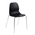 cafe chair chrome legs with black seat
