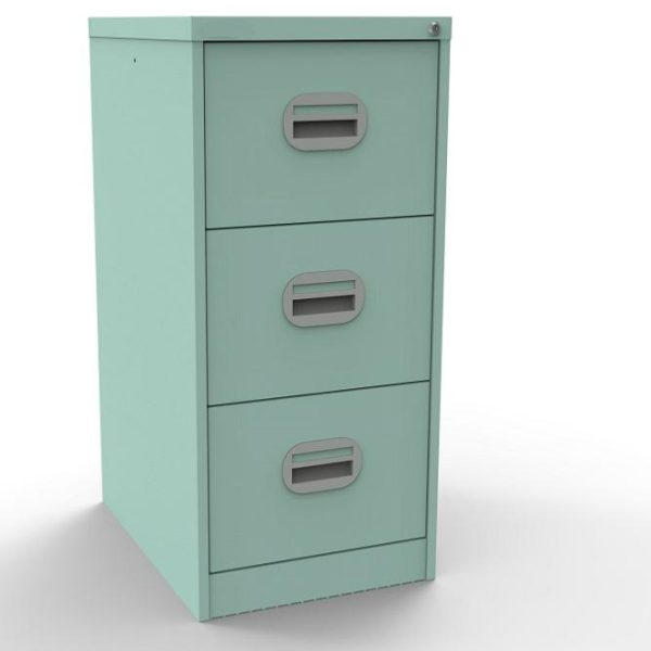 peppermint green filing cabinet with 3 drawers