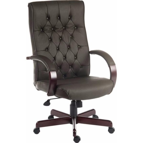 Traditional Leather Office Chair Ely - Image 6