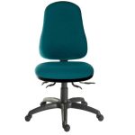 office chair with green fabric seat