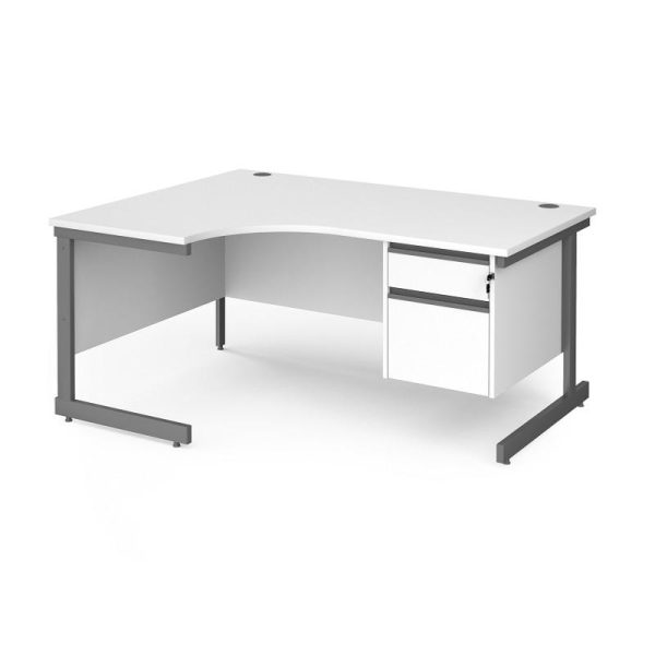 Ergonomic Desk Maine With Two Drawer Pedestal - Image 6