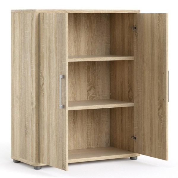 Alexis Office Bookcase With 2 Shelves And Doors Oak - Image 2