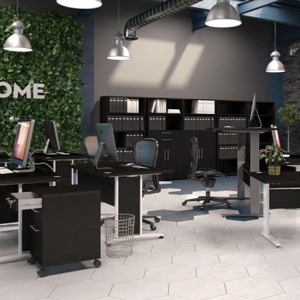 Alexis Office Storage Unit With 1 Shelf and 2 Drawers And 2 File Drawers Black - Image 3