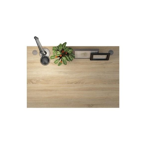 Alexis Office Desk 120cm Oak With White Legs - Image 3