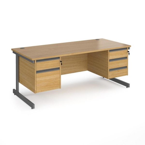 Straight Desk Maine 1800mm x 800mm Cantilever Frame With Two And Three Drawers - Image 2