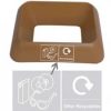 brown plastic office recycling bin lid with other recyclables lettering and pictograms