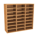 24 space wall mountable pigeon hole unit beech
