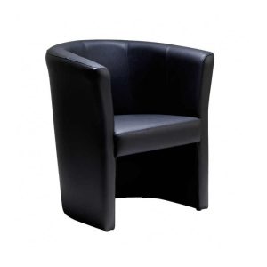 tub chair reception chair in black leather