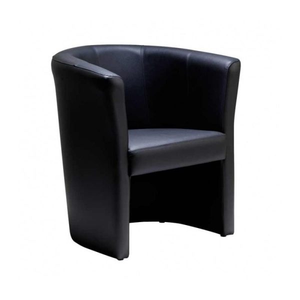 tub chair reception chair in black leather