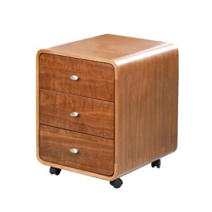 3 drawer pedestal walnut on castors
