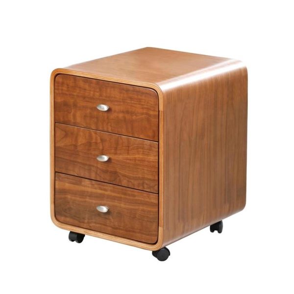 3 drawer pedestal walnut on castors