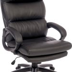 black leather office chair executive with deep fill cushioning