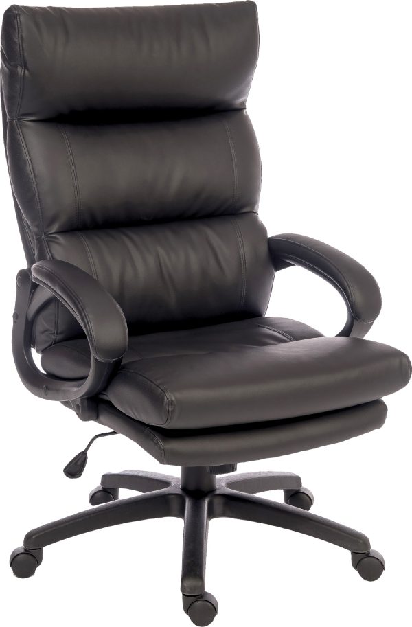 black leather office chair executive with deep fill cushioning