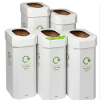 group of cardboard office recycling bins