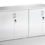 board room cupboard white in high gloss finish