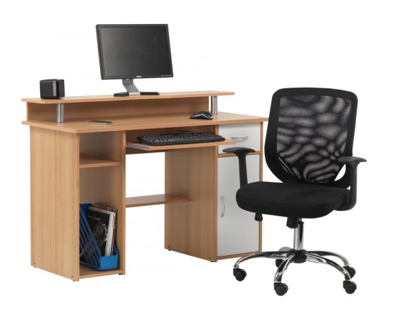 Ace Computer Desk 362A Beech/White - Image 3