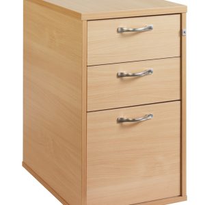 office desk high pedestal beech
