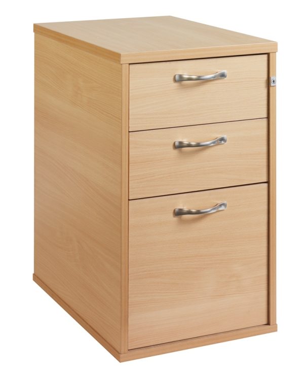 office desk high pedestal beech