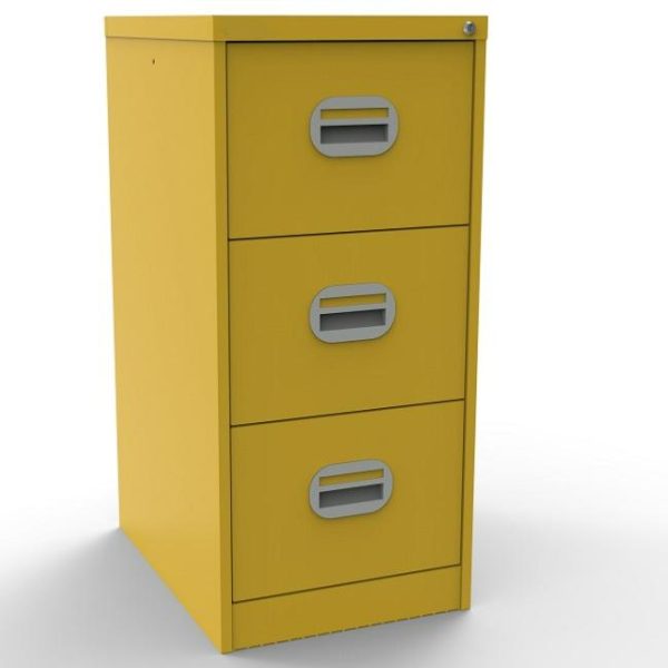 yellow office filing cabinet 3 drawers