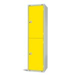 2 door locker with grey carcass and yellow doors