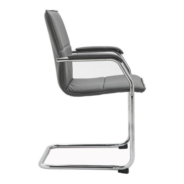 Meeting Chair Earth Black Or Grey Faux Leather - Image 6