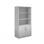 combination office cupboard with 4 shelves in white