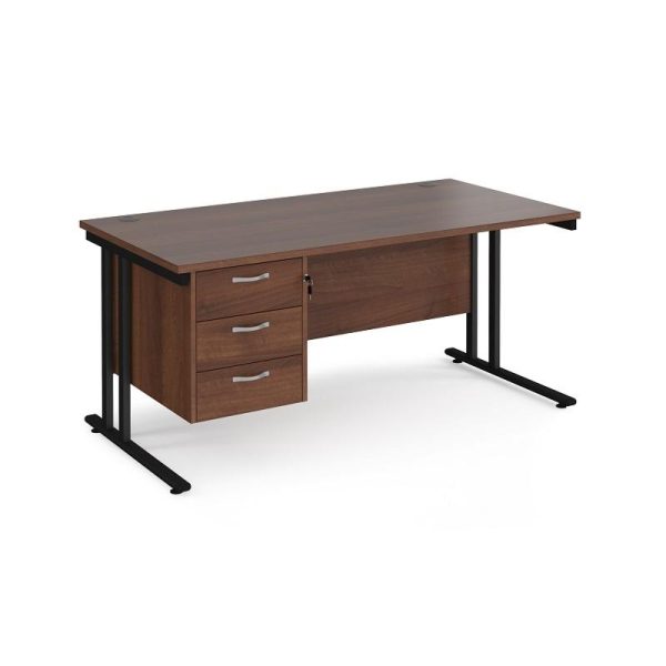 Office Straight Desk 1600 Cantilever Frame With 3 Drawer Pedestal Work 25 - Image 5