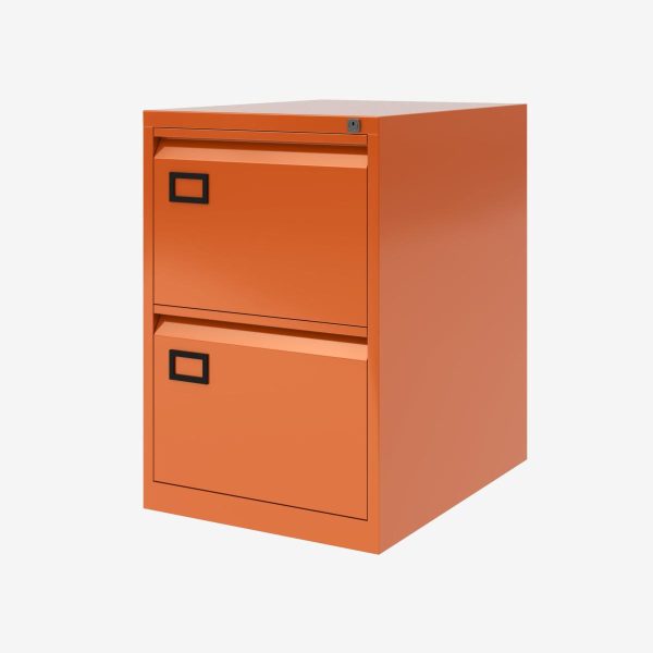 Office Filing Cabinet A Range 2 Drawer Orange