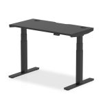 Flexible office desk. Sit stand desk all black
