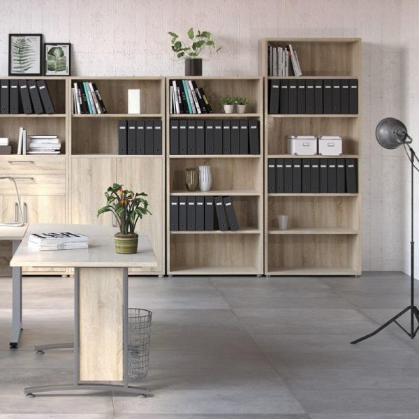 Alexis Office Bookcase Oak 4 Shelves - Image 2