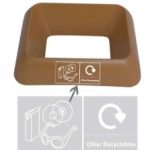 brown plastic office recycling bin ring lid