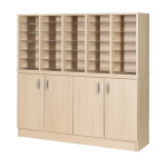 mail room furniture 30 space wood pigeon hole unit on cupboards and with clear acrylic shelves