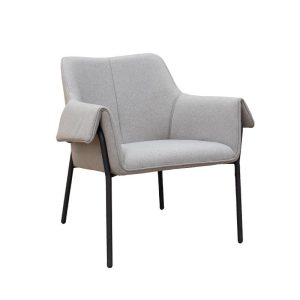 grey fabric lounge chair for reception areas