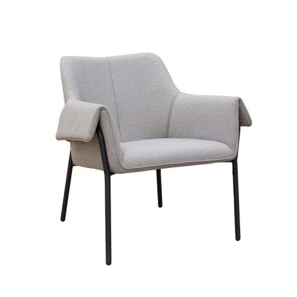 grey fabric lounge chair for reception areas