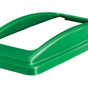 green plastic top for office recycling bin