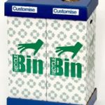 twin cardboard office recycling bin