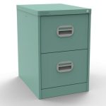 pastel turquoise filing drawers with 2 drawers