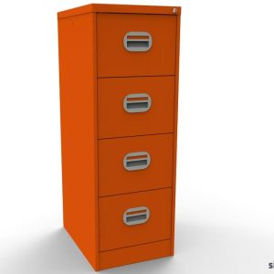 sienna orange filing cabinet with 4 drawers