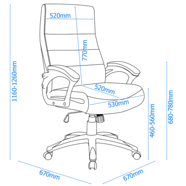 Office Chair Hartfield Black Leather - Image 5