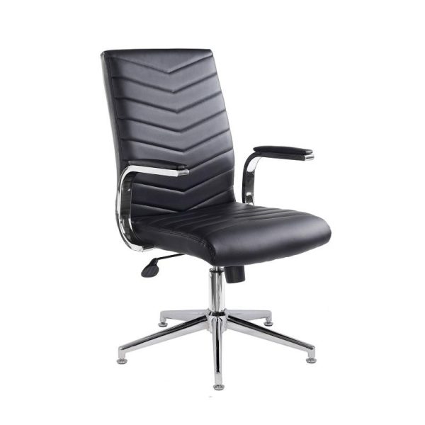 High Back Managers Office Chair Matrix Black Leather - Image 4